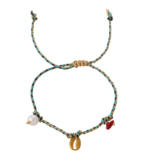 Shell Charm Rope Vòng tay/ Vòng cổ chân 