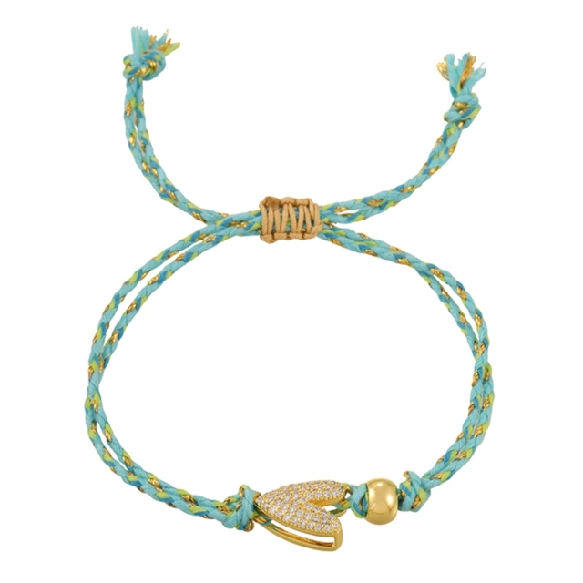 Blue Heart Rope Bracelet 