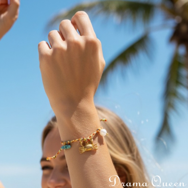 Crab Charm Rope Vòng tay/ Vòng  cổ chân 