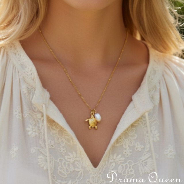 Gold Turtle Necklace 