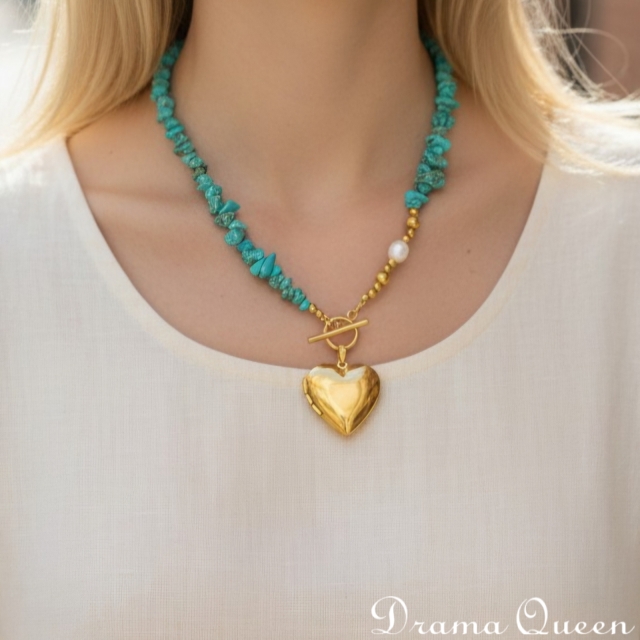 Turquoise Locket Necklace