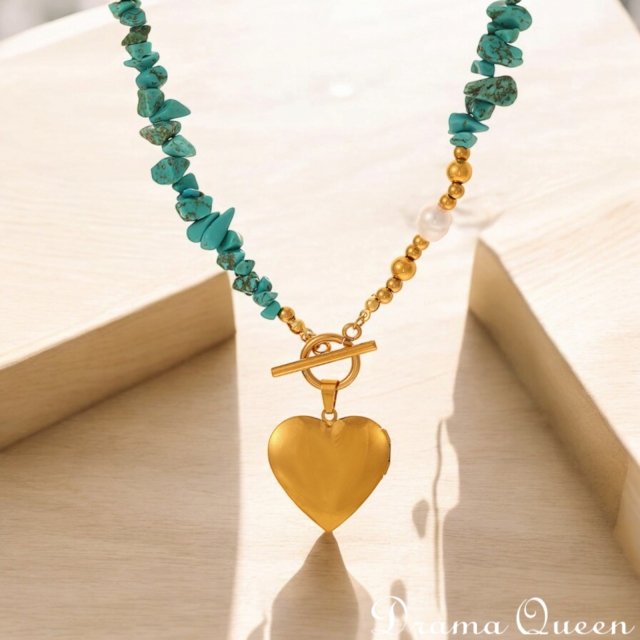 Turquoise Locket Necklace